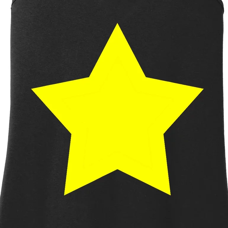 Christmas Star Yellow 5 Sided Star Shape Primary Ladies Essential Tank