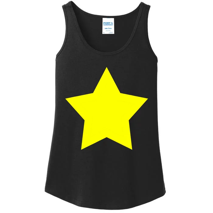 Christmas Star Yellow 5 Sided Star Shape Primary Ladies Essential Tank