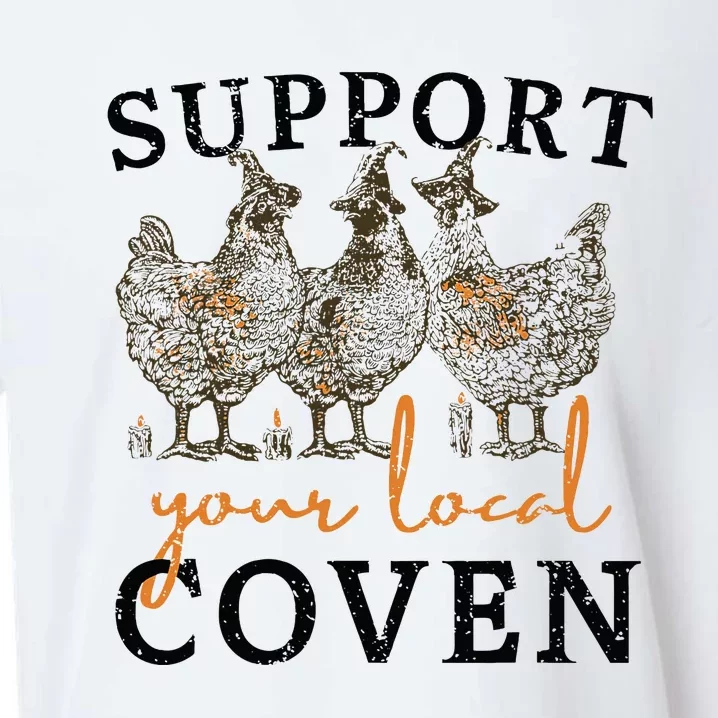 Chicken Support Your Local Coven Witch Girl Farm Lover Sueded Cloud Jersey T-Shirt