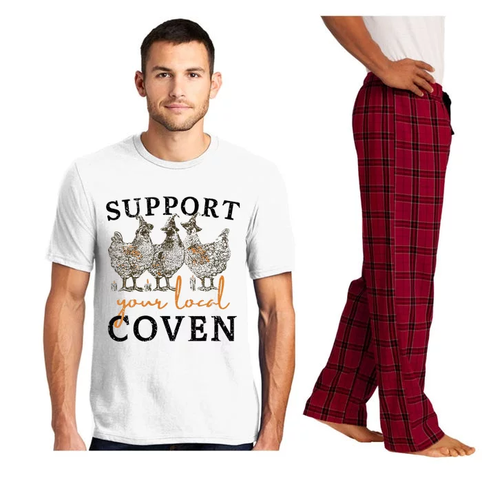 Chicken Support Your Local Coven Witch Girl Farm Lover Pajama Set