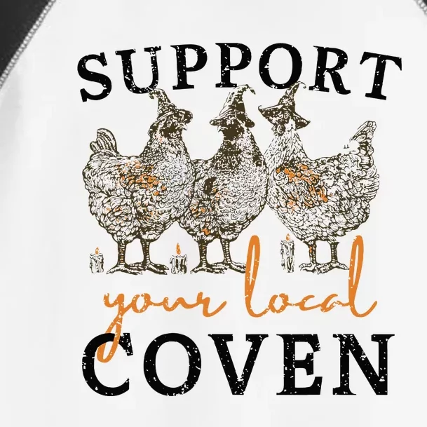 Chicken Support Your Local Coven Witch Girl Farm Lover Toddler Fine Jersey T-Shirt