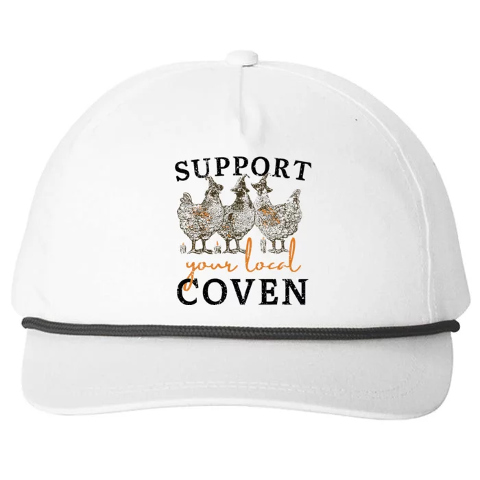 Chicken Support Your Local Coven Witch Girl Farm Lover Snapback Five-Panel Rope Hat