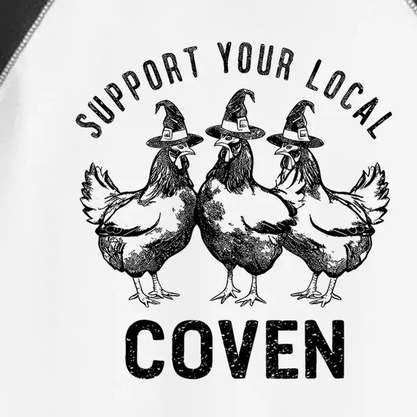 Chicken Support Your Local Coven Witch Farm Lover Toddler Fine Jersey T-Shirt