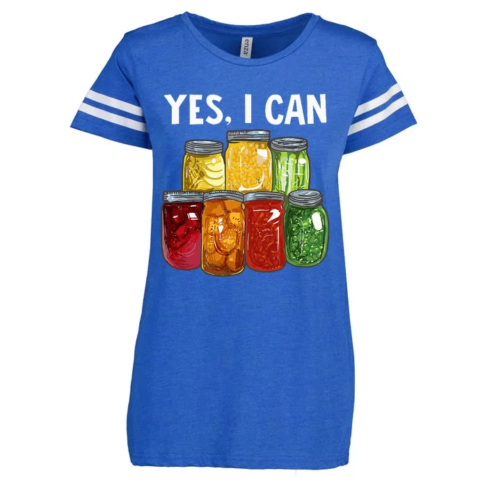 Canning Season Yes I Can Jar Pickling Preserving Food Canner Enza Ladies Jersey Football T-Shirt