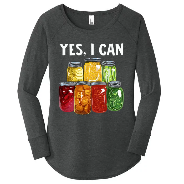 Canning Season Yes I Can Jar Pickling Preserving Food Canner Women's Perfect Tri Tunic Long Sleeve Shirt