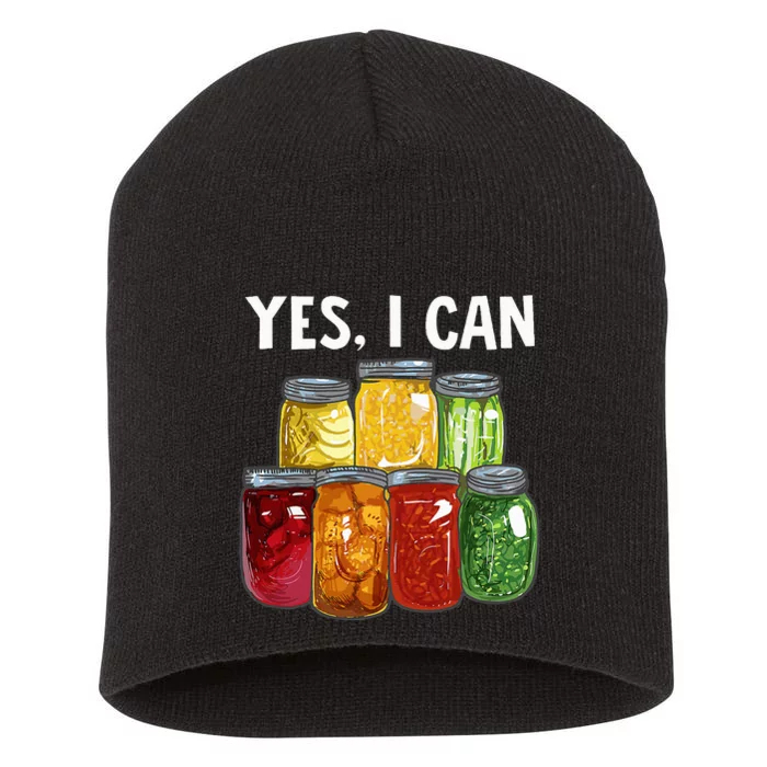 Canning Season Yes I Can Jar Pickling Preserving Food Canner Short Acrylic Beanie