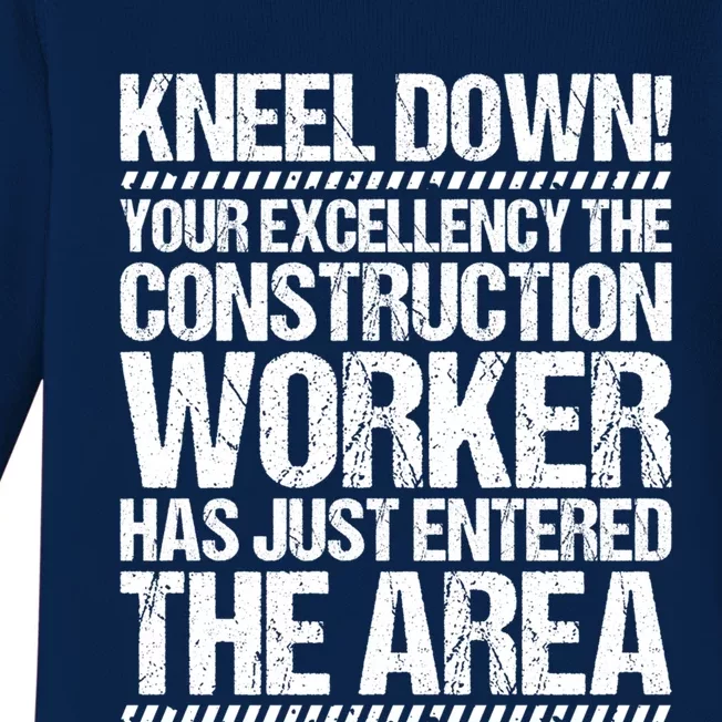 Construction Site Your Excellency Construction Worker Gift Baby Long Sleeve Bodysuit