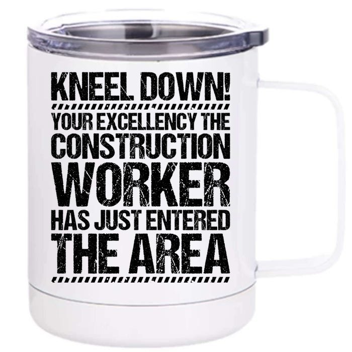 Construction Site Your Excellency Construction Worker Gift Front & Back 12oz Stainless Steel Tumbler Cup