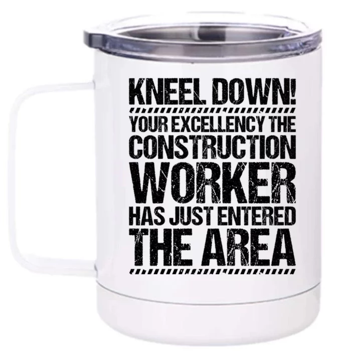 Construction Site Your Excellency Construction Worker Gift Front & Back 12oz Stainless Steel Tumbler Cup