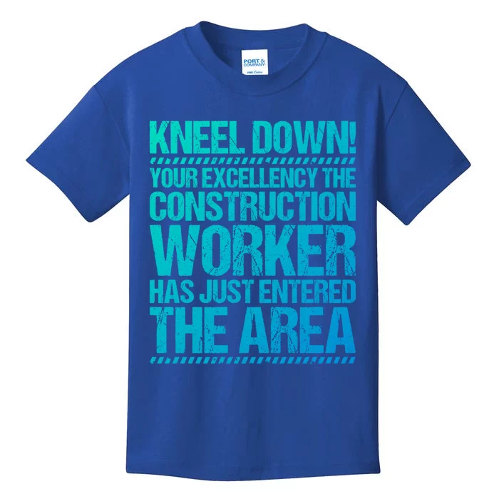 Construction Site Your Excellency Construction Worker Gift Kids T-Shirt