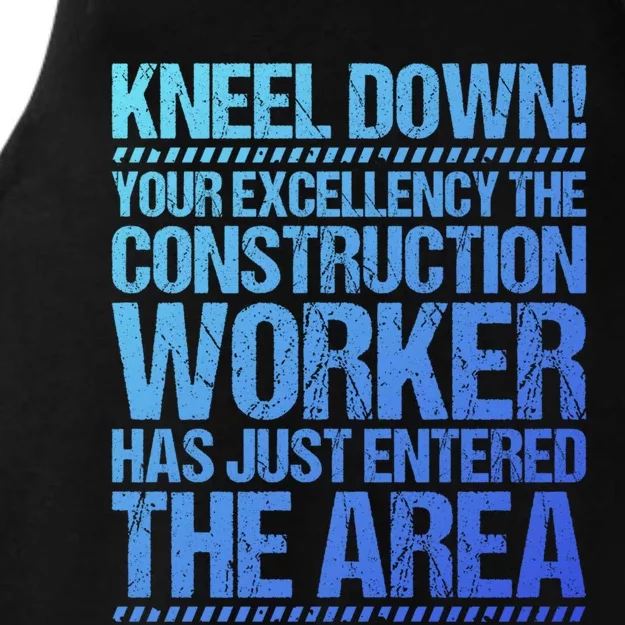 Construction Site Your Excellency Construction Worker Gift Ladies Tri-Blend Wicking Tank