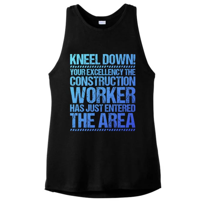 Construction Site Your Excellency Construction Worker Gift Ladies Tri-Blend Wicking Tank