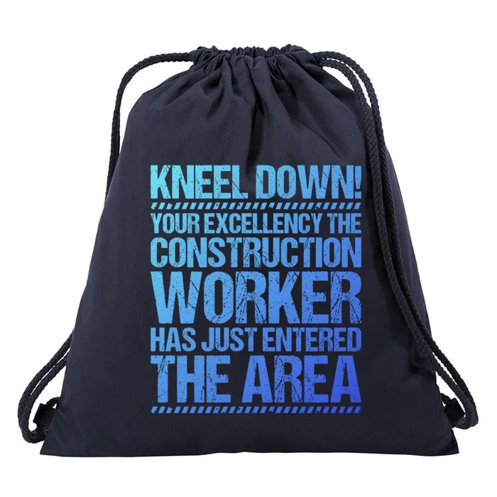 Construction Site Your Excellency Construction Worker Gift Drawstring Bag