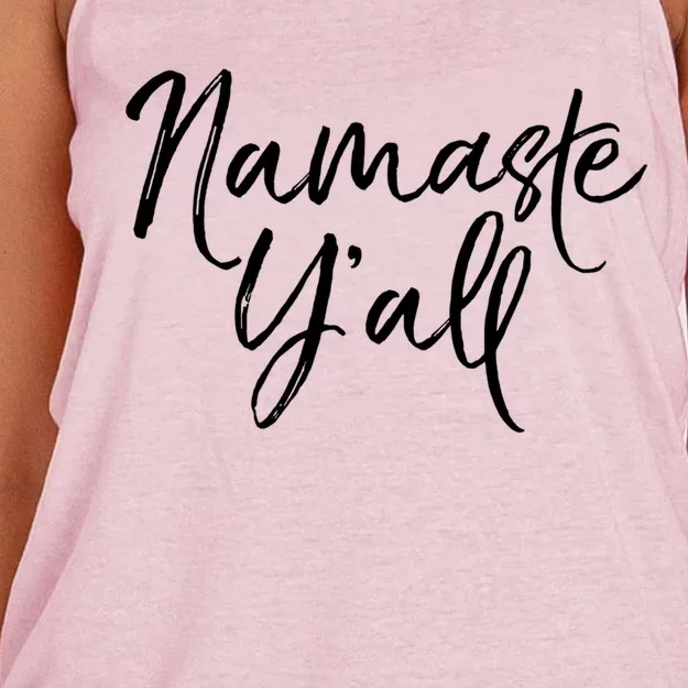 Cute Southern Yoga Quote Funny Namaste Yall Gift Women's Knotted Racerback Tank