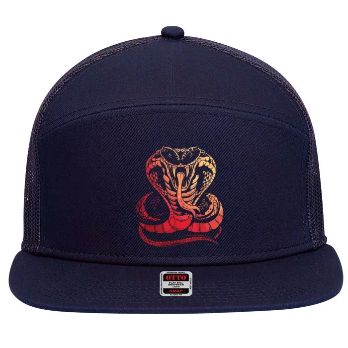 Cobra Snake Zoo Reptile Snake 7 Panel Mesh Trucker Snapback Hat