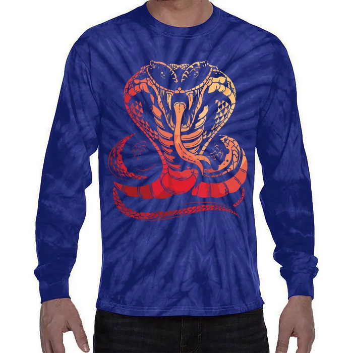 Cobra Snake Zoo Reptile Snake Tie-Dye Long Sleeve Shirt