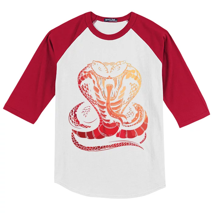 Cobra Snake Zoo Reptile Snake Kids Colorblock Raglan Jersey