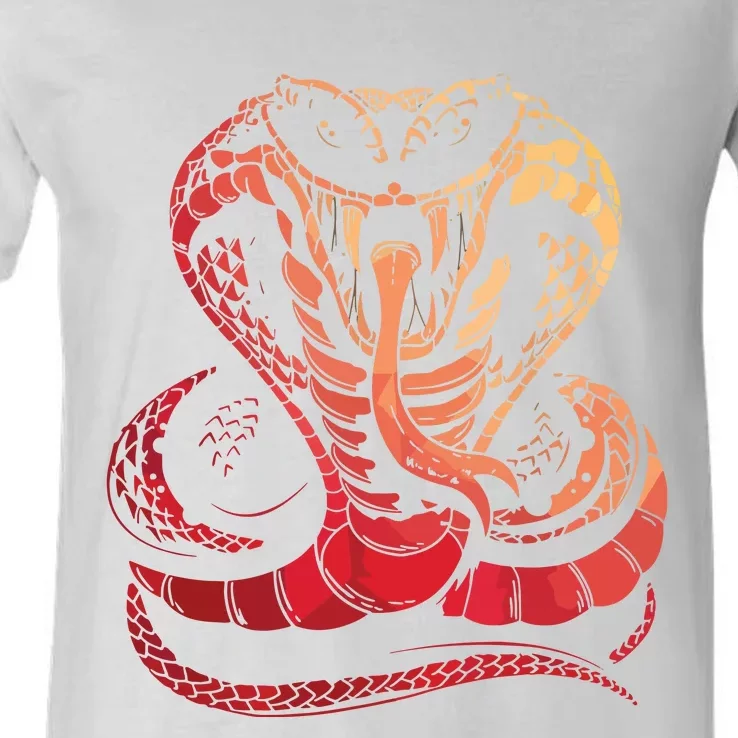 Cobra Snake Zoo Reptile Snake V-Neck T-Shirt