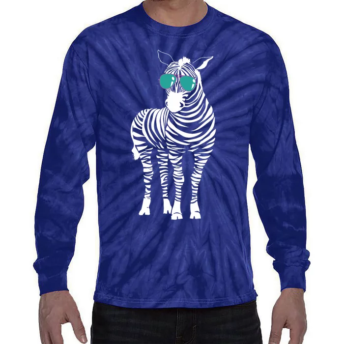 Cool Sunglasses Zebra Zookeeper Wildlife Animal Lover Tie-Dye Long Sleeve Shirt