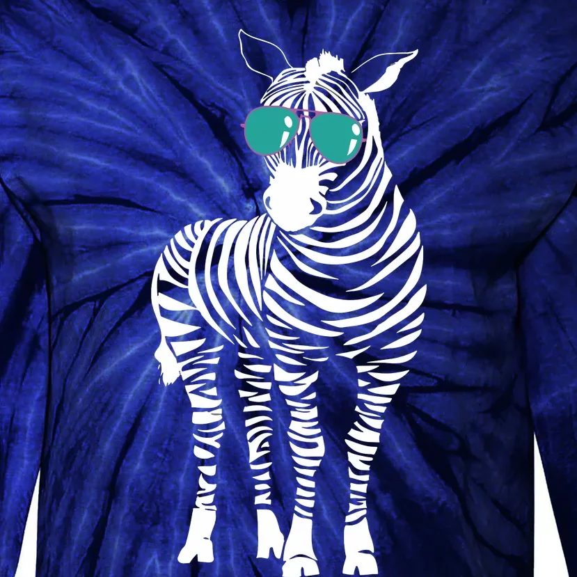 Cool Sunglasses Zebra Zookeeper Wildlife Animal Lover Tie-Dye Long Sleeve Shirt