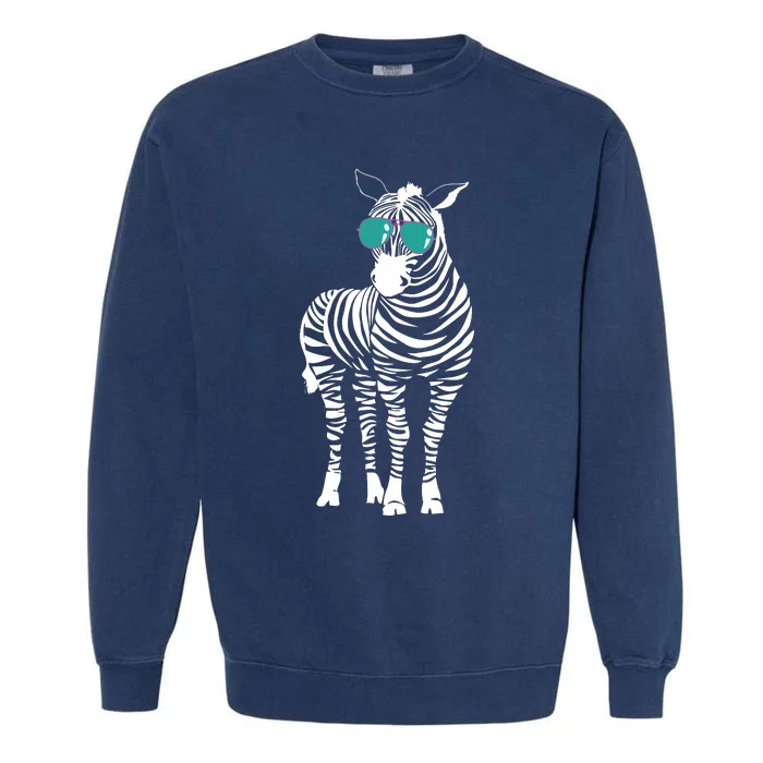 Cool Sunglasses Zebra Zookeeper Wildlife Animal Lover Garment-Dyed Sweatshirt