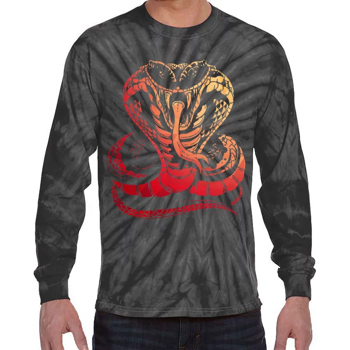 Cobra Snake Zoo Reptile Venom Snake Tie-Dye Long Sleeve Shirt