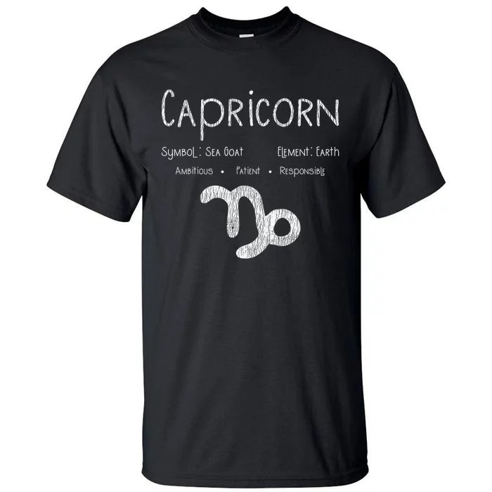 Capricorn Symbol Zodiac Astrology Art Birthday Tall T-Shirt