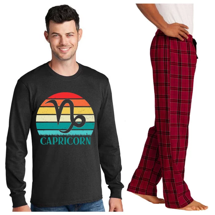 Capricorn Sunset Zodiac Long Sleeve Pajama Set