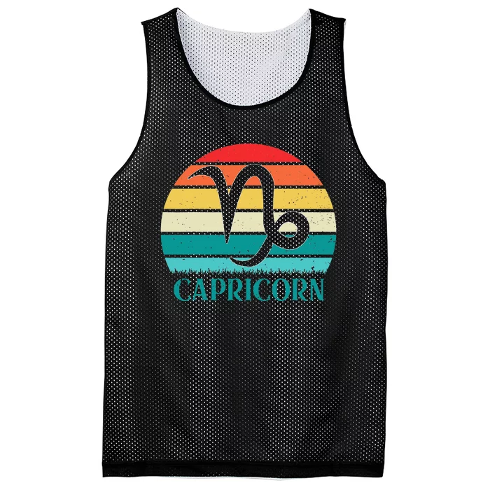 Capricorn Sunset Zodiac Mesh Reversible Basketball Jersey Tank