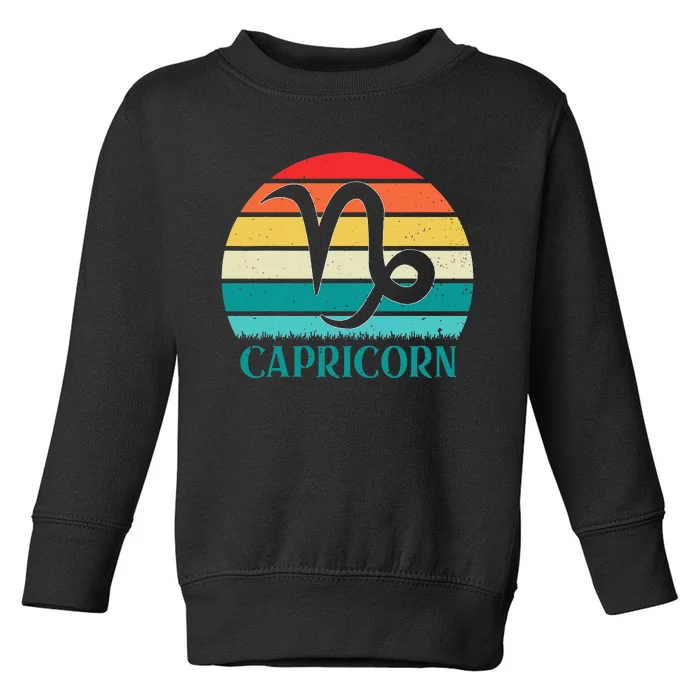 Capricorn Sunset Zodiac Toddler Sweatshirt