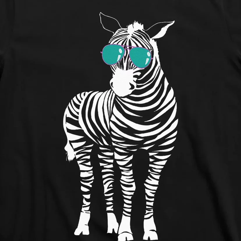 Cool Sunglasses Zebra Zookeeper Wildlife Animal Lover T-Shirt