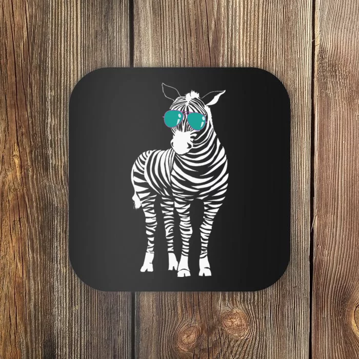 Cool Sunglasses Zebra Zookeeper Wildlife Animal Lover Coaster