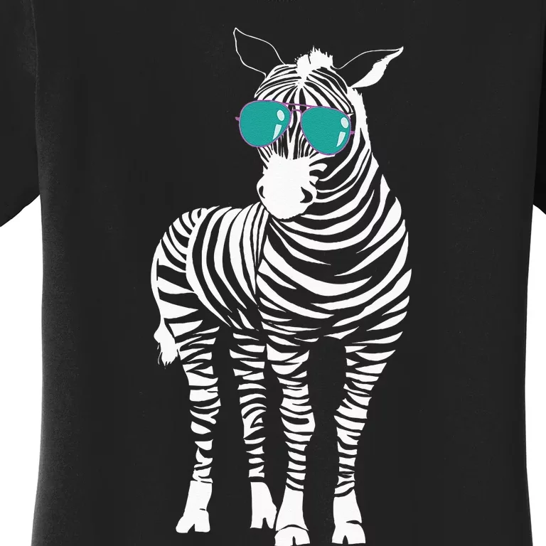 Cool Sunglasses Zebra Zookeeper Wildlife Animal Lover Women's T-Shirt