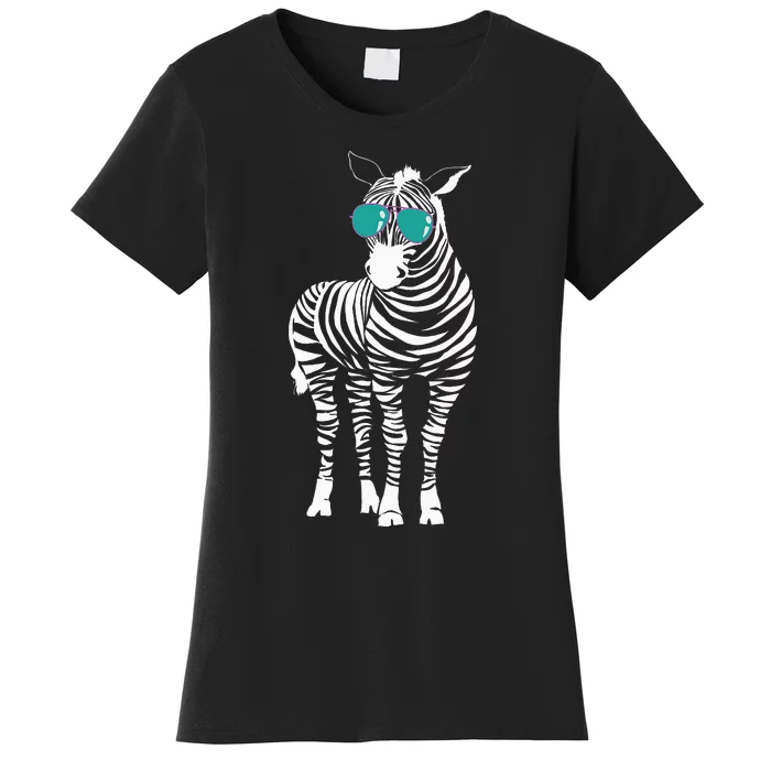 Cool Sunglasses Zebra Zookeeper Wildlife Animal Lover Women's T-Shirt