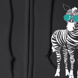 Cool Sunglasses Zebra Zookeeper Wildlife Animal Lover Full Zip Hoodie