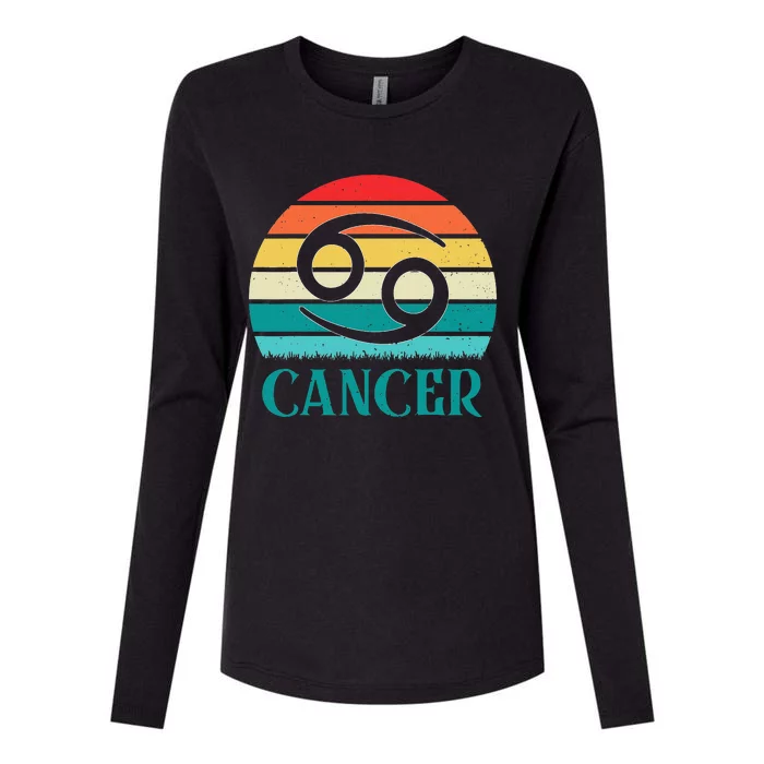 Cancer Sunset Zodiac Womens Cotton Relaxed Long Sleeve T-Shirt