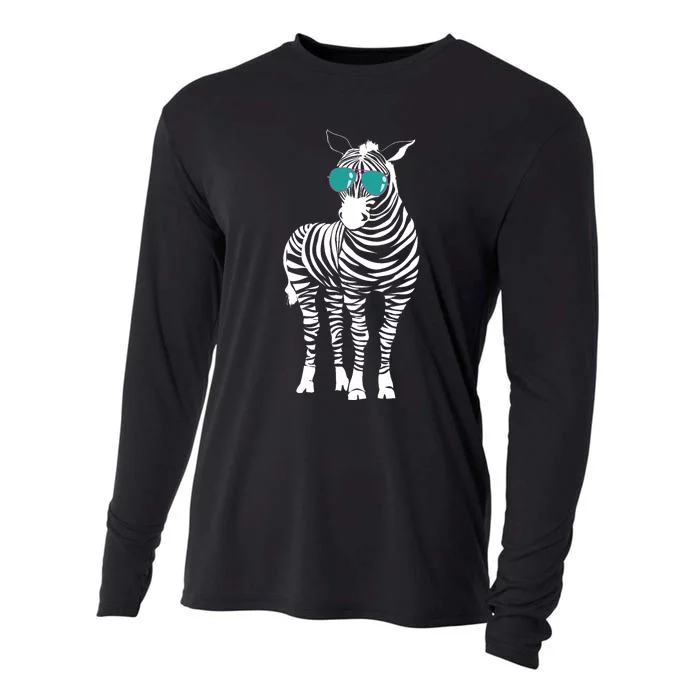 Cool Sunglasses Zebra Zookeeper Wildlife Animal Lover Cooling Performance Long Sleeve Crew