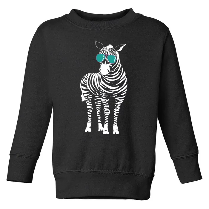 Cool Sunglasses Zebra Zookeeper Wildlife Animal Lover Toddler Sweatshirt