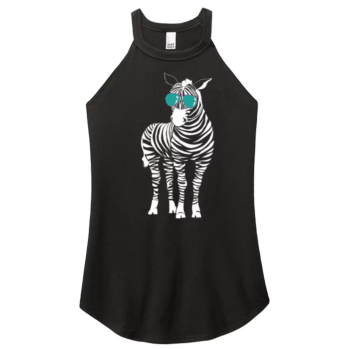 Cool Sunglasses Zebra Zookeeper Wildlife Animal Lover Women’s Perfect Tri Rocker Tank