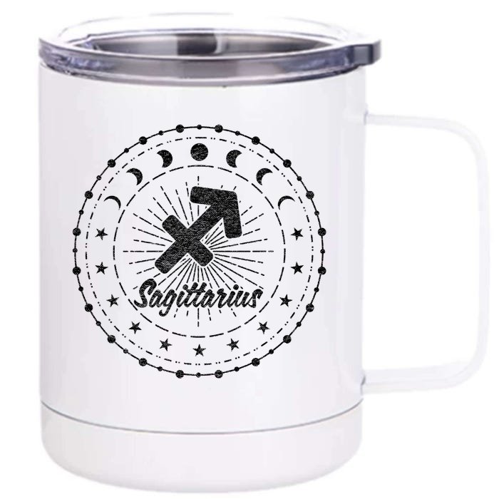 Celestial Sagittarius Zodiac Symbol Gift Front & Back 12oz Stainless Steel Tumbler Cup