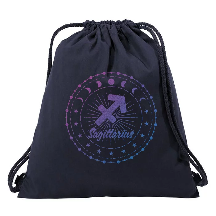 Celestial Sagittarius Zodiac Symbol Gift Drawstring Bag