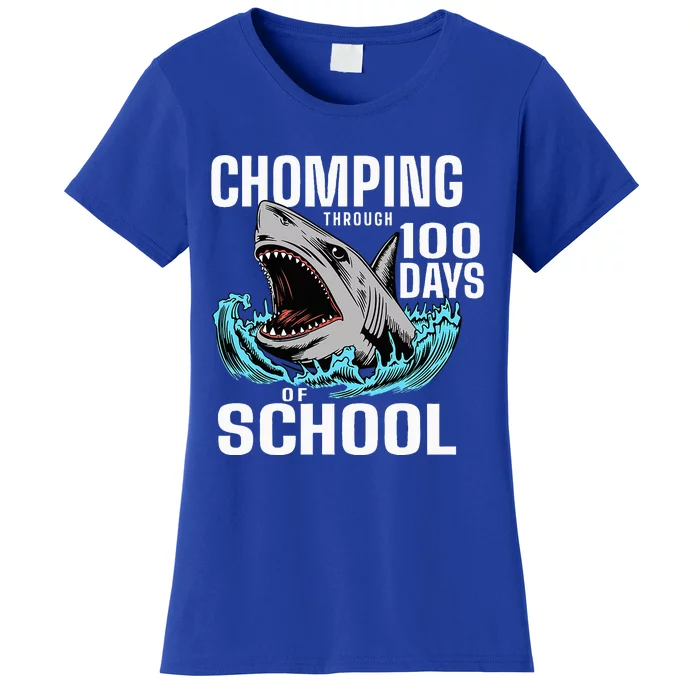 Chomping Through 100 Days Of School Shark Women's T-Shirt