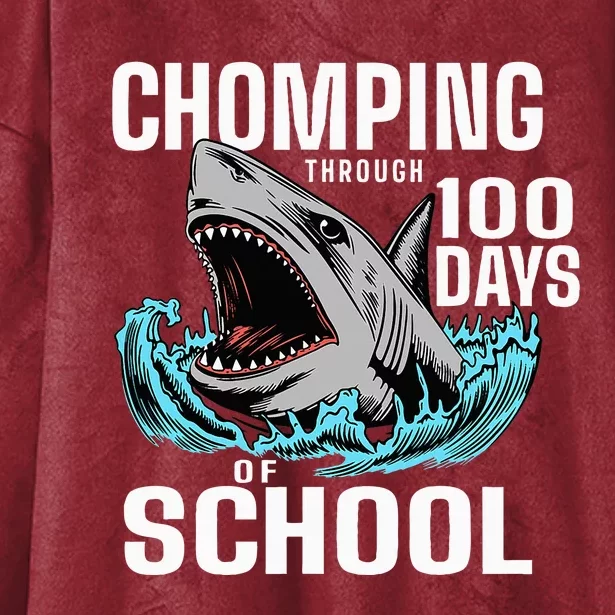 Chomping Through 100 Days Of School Shark Hooded Wearable Blanket