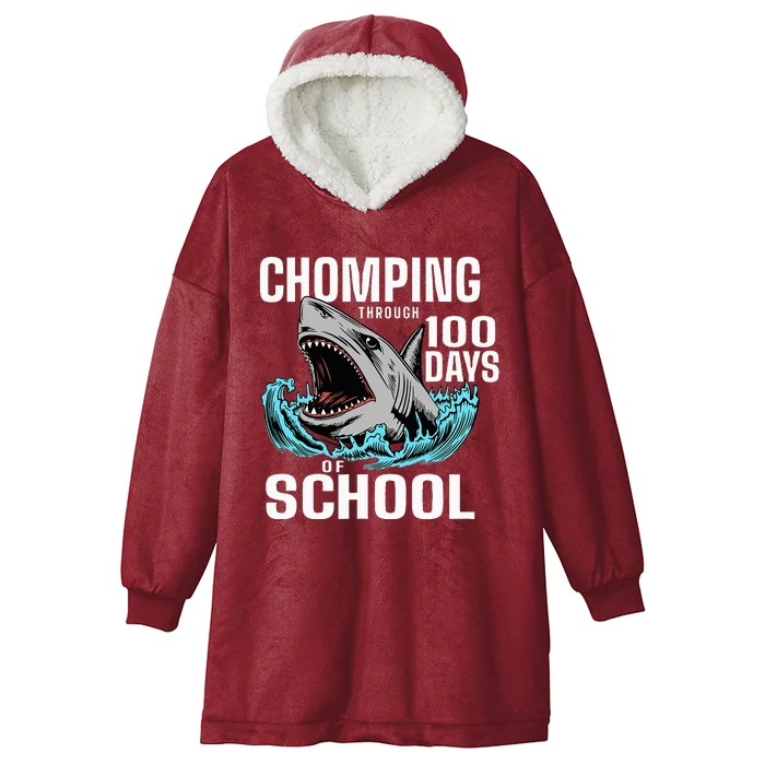 Chomping Through 100 Days Of School Shark Hooded Wearable Blanket