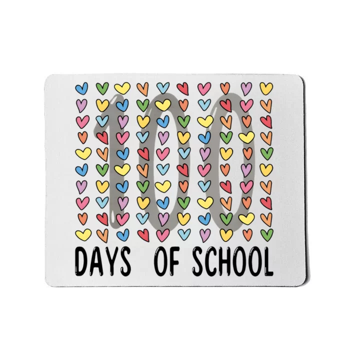 Cute Teacher 100 Days Of School Hearts Mousepad