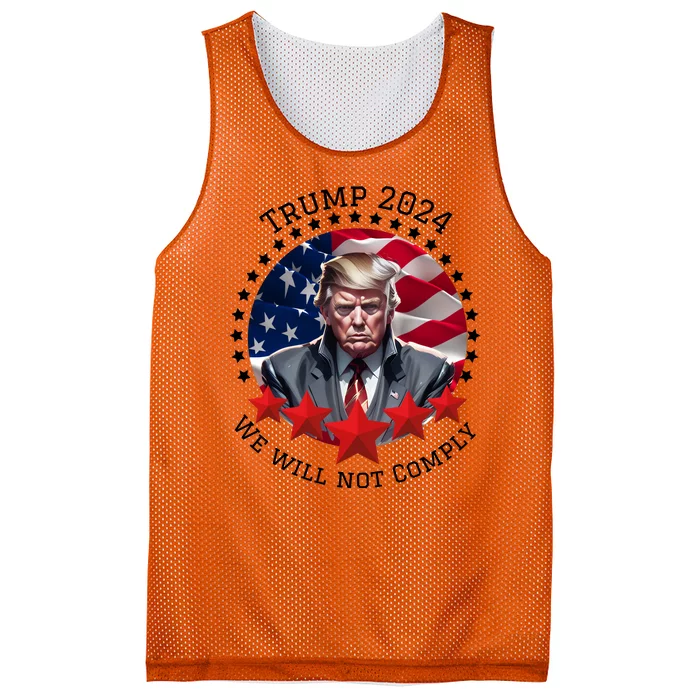 Cool Trump 2024 We Will Not Comply Mesh Reversible Basketball Jersey Tank