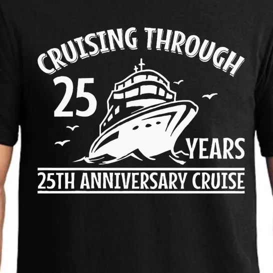 Cruising Through 25 Years 25Th Anniversary Couple Cruise Pajama Set