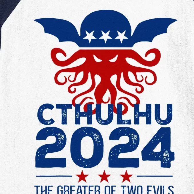 C Thulhu 2024 The Greater Of Two Evils Baseball Sleeve Shirt