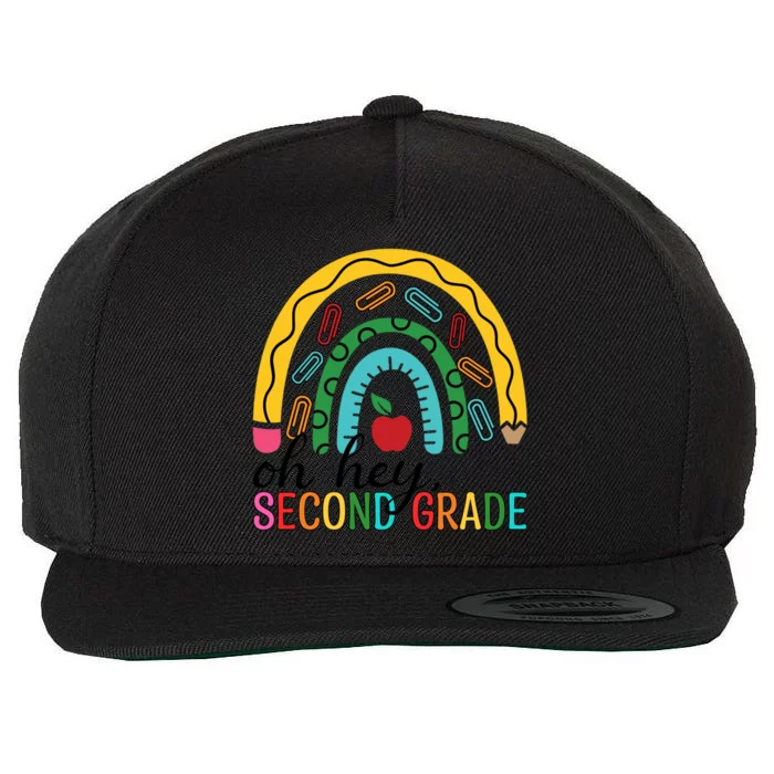 Cute Teacher 2Nd Grade Team Oh Hey Second Grade Rainbow Gift Wool Snapback Cap