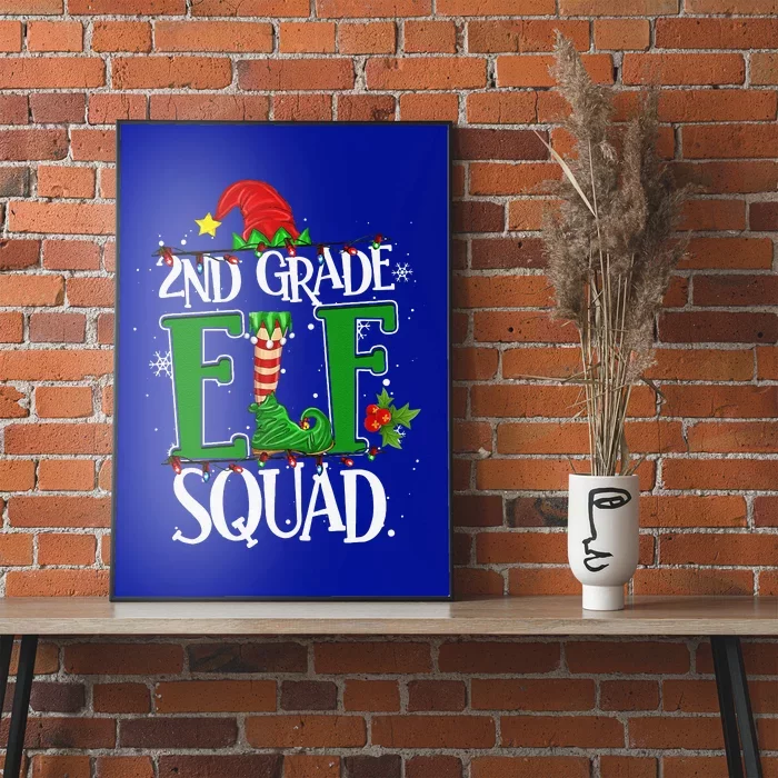 Christmas Teacher 2nd Grade Elf Squad Xmas Lights Pajamas Poster